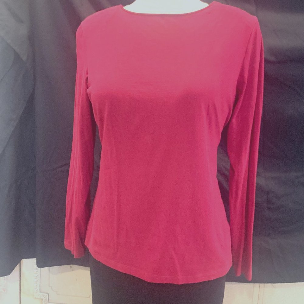 HOT PINK Coldwater Creek, long sleeve TEE Size M